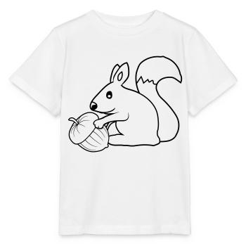 Fröhliches Eichhörnchen Eichel - Stanley/Stella Kinder T-Shirt MINI CREATOR  - Weiß - Vorne - Maike (125cm)
