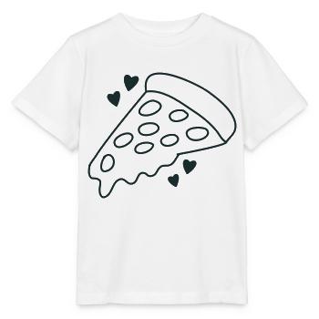 tranche de pepperoni avec des cœurs d’amour - T-shirt bio MINI CREATOR Stanley/Stella Enfant - blanc - Devant - Maike (125cm)