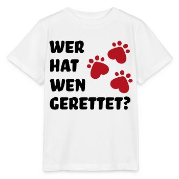 Tierschutz Hund - Stanley/Stella Kinder T-Shirt MINI CREATOR  - Weiß - Vorne - Maike (125cm)