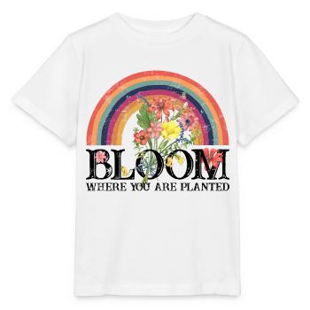 bloom where you are planted Rainbow Blooms - Stanley/Stella MINI CREATOR Kids’ T-Shirt - white - Front - Maike (125cm)