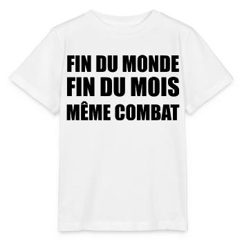 fin du monde fin du mois même combat - T-shirt bio MINI CREATOR Stanley/Stella Enfant - blanc - Devant - Maike (125cm)