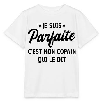 je suis parfaite - T-shirt bio MINI CREATOR Stanley/Stella Enfant - blanc - Devant - Maike (125cm)