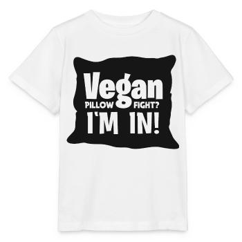 Combat d’oreillers végétaliens? J’y suis! - T-shirt bio MINI CREATOR Stanley/Stella Enfant - blanc - Devant - Maike (125cm)