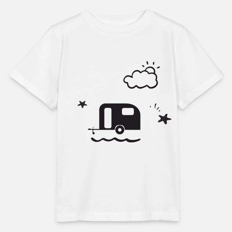 Caravan Mobile House Freedom Beach Sun Cloud - Stanley/Stella MINI CREATOR Kids’ T-Shirt - white