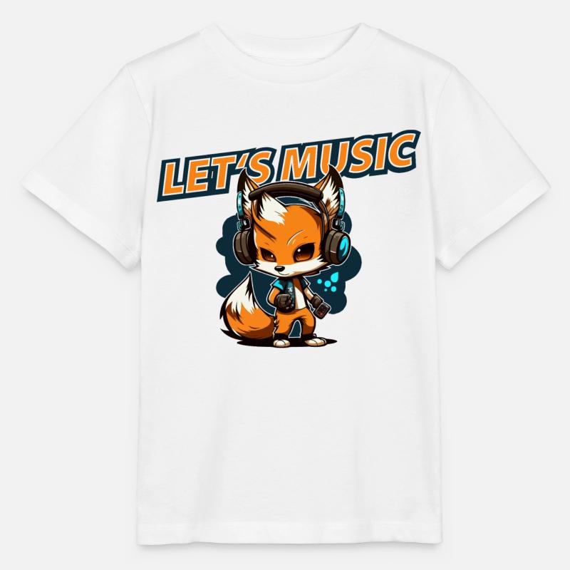 Renard musical - T-shirt bio MINI CREATOR Stanley/Stella Enfant - blanc