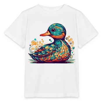 A magnificent duck as a beautiful water bird - Stanley/Stella MINI CREATOR Kids’ T-Shirt - white - Front - Maike (125cm)