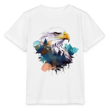 Eagle Head Nature Wilderness Forest Trees Art - Stanley/Stella MINI CREATOR Kids’ T-Shirt - white - Front - Maike (125cm)