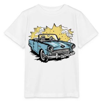 Cabriolet bleu - T-shirt bio MINI CREATOR Stanley/Stella Enfant - blanc - Devant - Maike (125cm)