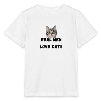 Real Men love cats - T-shirt bio MINI CREATOR Stanley/Stella Enfant - blanc - Devant - Maike (125cm)