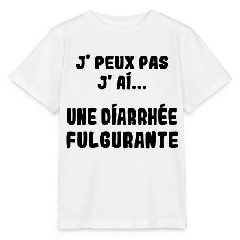 J'peux pas j'ai une Diarrhée Fulgurante - T-shirt bio MINI CREATOR Stanley/Stella Enfant - blanc - Devant - Maike (125cm)