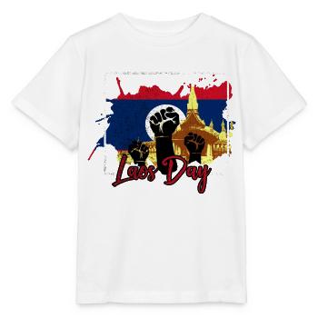Laos Lao Laotian Flag Elephant Lao I Gift - Stanley/Stella MINI CREATOR Kids’ T-Shirt - white - Front - Maike (125cm)