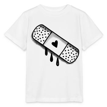 Pansement en plâtre collant avec un cœur d’amour - T-shirt bio MINI CREATOR Stanley/Stella Enfant - blanc - Devant - Maike (125cm)