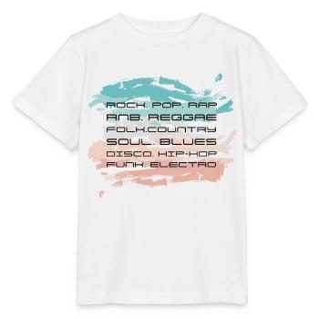 Music styles. Abstract style design. - Stanley/Stella MINI CREATOR Kids’ T-Shirt - white - Front - Maike (125cm)