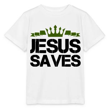 Jésus sauve - T-shirt bio MINI CREATOR Stanley/Stella Enfant - blanc - Devant - Maike (125cm)
