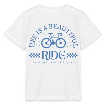 Visuel Vintage Vélo, Cadeau fan de Cyclisme - T-shirt bio MINI CREATOR Stanley/Stella Enfant - blanc - Devant - Maike (125cm)