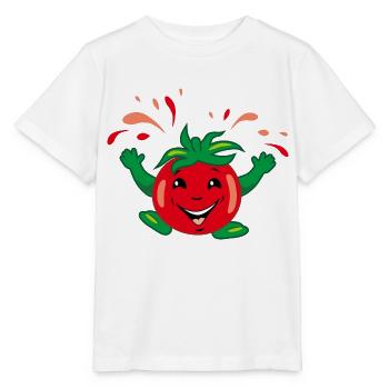 Tomate juteuse caricaturale - T-shirt bio MINI CREATOR Stanley/Stella Enfant - blanc - Devant - Maike (125cm)