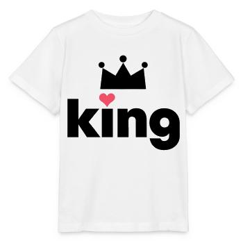 Valentinstag King Queen passendes Paar Partnerlook - Stanley/Stella Kinder T-Shirt MINI CREATOR  - Weiß - Vorne - Maike (125cm)