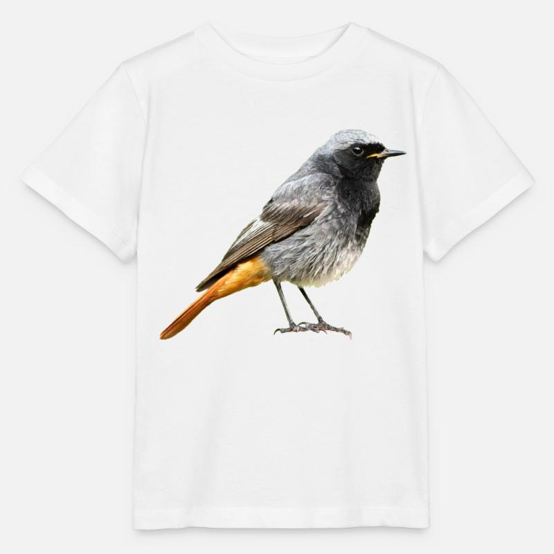 Rouge-gorge à queue rouge - T-shirt bio MINI CREATOR Stanley/Stella Enfant - blanc