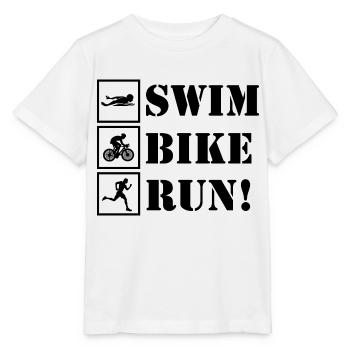 Triathlon Course à pied Natation Cyclisme - T-shirt bio MINI CREATOR Stanley/Stella Enfant - blanc - Devant - Maike (125cm)