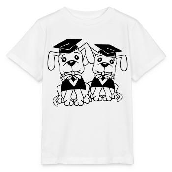 Dogs School Graduation Certificate Gymnasium College Abi - Stanley/Stella MINI CREATOR Kids’ T-Shirt - white - Front - Maike (125cm)