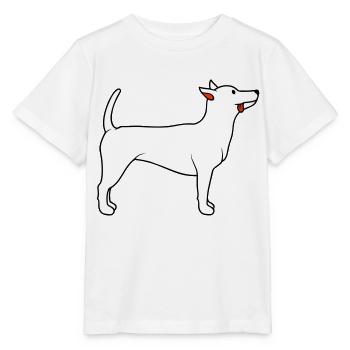 Dear dog sticks out his tongue happily - Stanley/Stella MINI CREATOR Kids’ T-Shirt - white - Front - Maike (125cm)