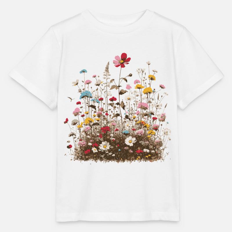 parfumé coloré fleur prairie printemps fleurs herbes - T-shirt bio MINI CREATOR Stanley/Stella Enfant - blanc