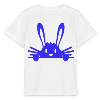 Hase versteckt sich schüchtern hinter Mauer Zaun - Stanley/Stella Kinder T-Shirt MINI CREATOR  - Weiß - Vorne - Maike (125cm)