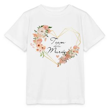 Brautteam Goldenes Herz Blumen - Stanley/Stella Kinder T-Shirt MINI CREATOR  - Weiß - Vorne - Maike (125cm)