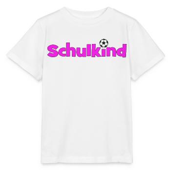 Schulkind Fußball Pink Einschulung 2026 - Stanley/Stella Kinder T-Shirt MINI CREATOR  - Weiß - Vorne - Maike (125cm)
