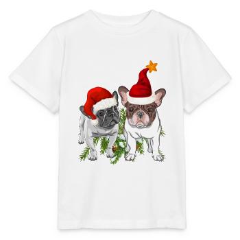 French Bulldog Christmas - Stanley/Stella MINI CREATOR Kids’ T-Shirt - white - Front - Maike (125cm)