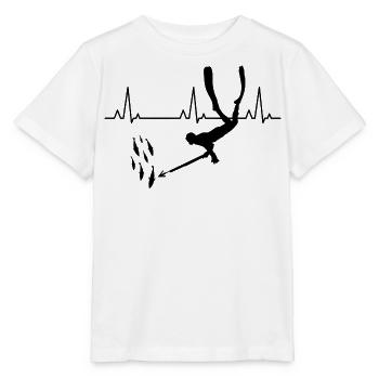 Pêche sous-marine Pêche au harpon Heartbeat Pulse - T-shirt bio MINI CREATOR Stanley/Stella Enfant - blanc - Devant - Maike (125cm)