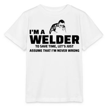 Schweißschweißer Metallbau Eisenarbeiter - Stanley/Stella Kinder T-Shirt MINI CREATOR  - Weiß - Vorne - Maike (125cm)