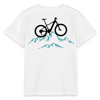 Mountain biking, mountain biking and mountains, cycling - Stanley/Stella MINI CREATOR Kids’ T-Shirt - white - Front - Maike (125cm)