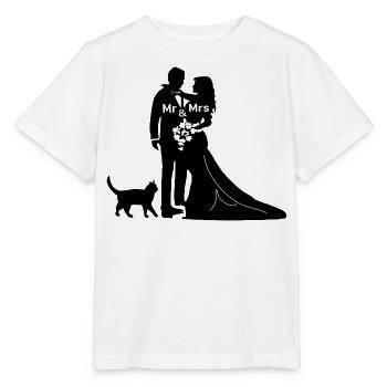 brautpaar mit katze Hochzeit heiraten Junggeselle - Stanley/Stella Kinder T-Shirt MINI CREATOR  - Weiß - Vorne - Maike (125cm)