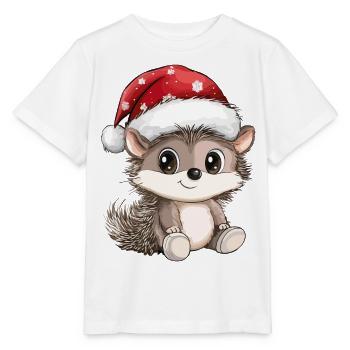 Hedgehog Christmas Cute Cute Xmas Christmassy - Stanley/Stella MINI CREATOR Kids’ T-Shirt - white - Front - Maike (125cm)