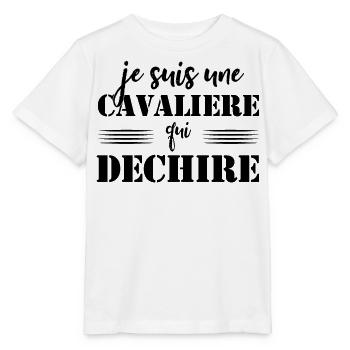 Je suis une cavalière qui déchire - T-shirt bio MINI CREATOR Stanley/Stella Enfant - blanc - Devant - Maike (125cm)
