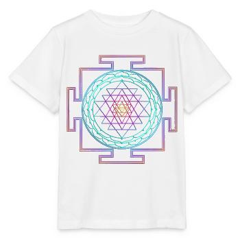 Sri Yantra - filigree - Stanley/Stella MINI CREATOR Kids’ T-Shirt - white - Front - Maike (125cm)