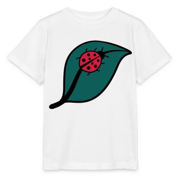 Petite coccinelle sur un dessin de la feuille - T-shirt bio MINI CREATOR Stanley/Stella Enfant - blanc - Devant - Maike (125cm)