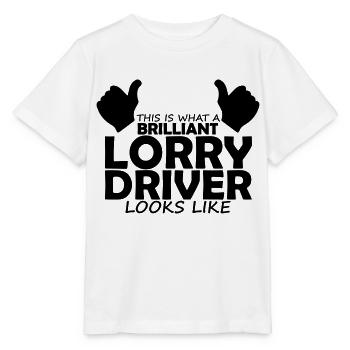 brilliant lorry driver - Stanley/Stella MINI CREATOR Kids’ T-Shirt - white - Front - Maike (125cm)