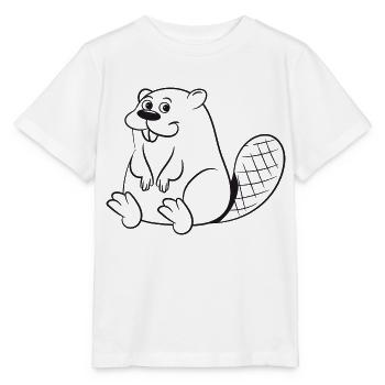 Biber suess lieb niedlich baby kind Holz Damm Wass - Stanley/Stella Kinder T-Shirt MINI CREATOR  - Weiß - Vorne - Maike (125cm)