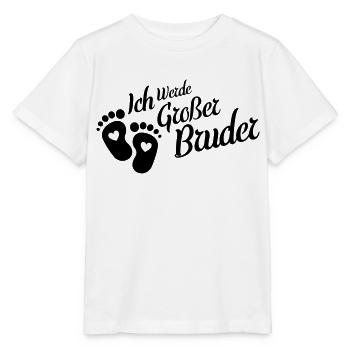 ich werde grosser bruder fussabdruck - Stanley/Stella Kinder T-Shirt MINI CREATOR  - Weiß - Vorne - Maike (125cm)