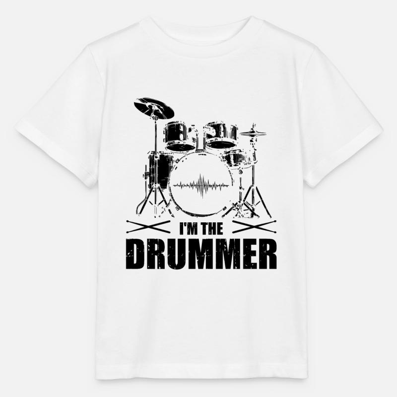Instrument de musique batteur | Cadeaux de batteur - T-shirt bio MINI CREATOR Stanley/Stella Enfant - blanc