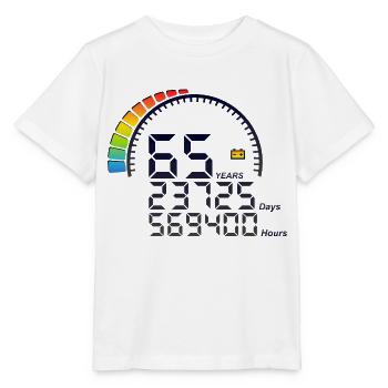 65 years anniversary counter days hours fast - Stanley/Stella MINI CREATOR Kids’ T-Shirt - white - Front - Maike (125cm)