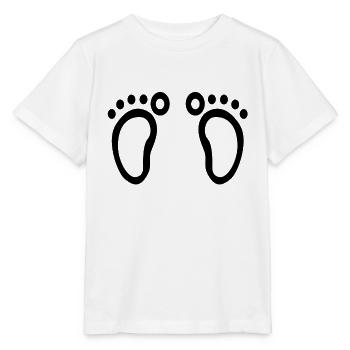 Fußabdrücke - Stanley/Stella Kinder T-Shirt MINI CREATOR  - Weiß - Vorne - Maike (125cm)