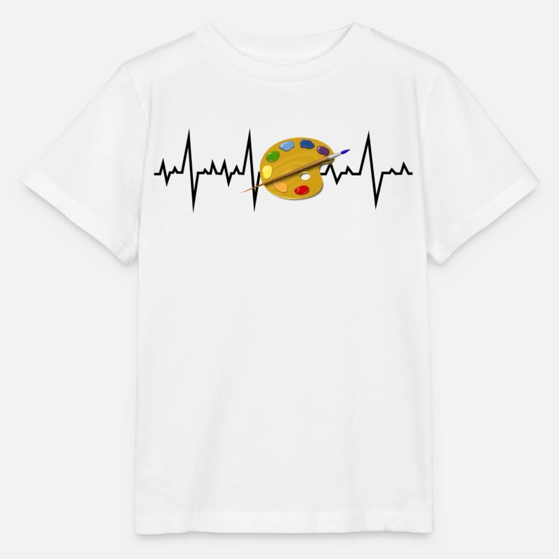 Künstler Kunst Lehrer Malerei Maler Heartbeat Geschenk - Stanley/Stella Kinder T-Shirt MINI CREATOR  - Weiß