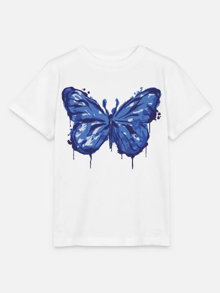 Schmetterling Tinte Tier Kunst cool Design - Stanley/Stella Kinder T-Shirt MINI CREATOR - Weiß