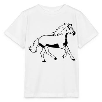 cheval - T-shirt bio MINI CREATOR Stanley/Stella Enfant - blanc - Devant - Maike (125cm)