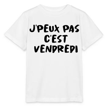 J'PEUX PAS C'EST VENDREDI - T-shirt bio MINI CREATOR Stanley/Stella Enfant - blanc - Devant - Maike (125cm)