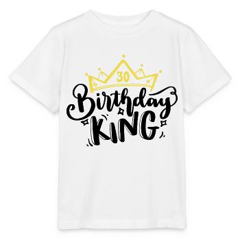 Birthday King 30 years 30th birthday King Crown - Stanley/Stella MINI CREATOR Kids’ T-Shirt - white - Front - Maike (125cm)