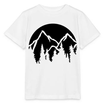 Nadelbäume Berge Sonne - Stanley/Stella Kinder T-Shirt MINI CREATOR  - Weiß - Vorne - Maike (125cm)